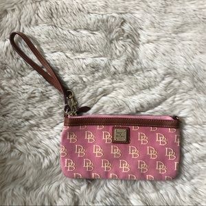 Dooney & Bourke DB Logo Pink Wristlet Tiny Bag